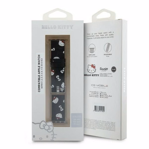 Hello Kitty Heads & Bows Pattern Strap for Apple Watch 38/40/41mm - Black