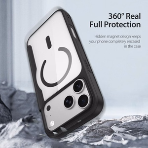 Musta DUX DUCIS SKIN X PRO suojakuori iPhone 18 Pro / 17 Pro (Open Ring Version) -puhelimille, MagSafe-yhteensopiva