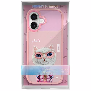 Nimmy Cool&Cute 2.0 Cat Suojakuori iPhone 17:lle - Vaaleanpunainen
