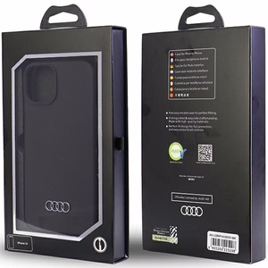 Audi Silikoninen Suojakuori iPhone 14 6.1 musta/musta kova kuori AU-LSRIP14-Q3/D1-BK