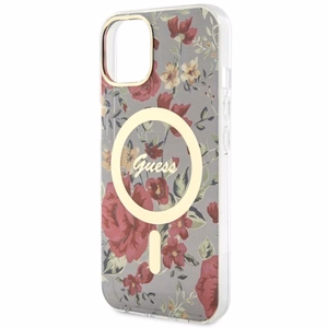 Guess GUHMP14MHCFWSA iPhone 14 Plus 6.7 vihreä/khaki suojakuori Flower MagSafe