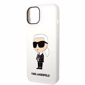 Karl Lagerfeld KLHCP14MSNIKBCH iPhone 14 Plus 6.7" kovakuori valkoinen/valkoinen Silicone Ikonik