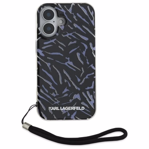 Karl Lagerfeld Suojakuori iPhone 16 Plus 6.7 KLHCP16MHZBPKCCU Violetti Kova Zebra With Cord