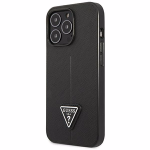 Guess GUHCP14LPSATLK iPhone 14 Pro 6.1" musta/musta kovakotelo SaffianoTriangle logo
