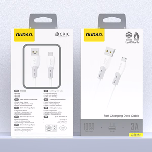 Dudao L25SM 3A USB-A - micro USB -kaapeli pehmeällä silikonisuojalla 1m - valkoinen