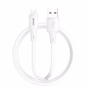 BWOO 3A silikoninen kaapeli X329L USB - Lightning 3A 1m valkoinen