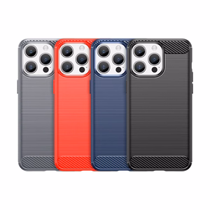 Joustava hiilikuitukuvioinen Suojakuori iPhone 15 Pro:lle Carbon Case - sininen