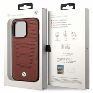 Case BMW BMHMP14X22RPSR iPhone 14 Pro Max 6.7" Burgundy/burgundy Leather Seats Pattern MagSafe