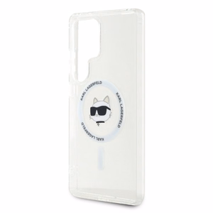 Karl Lagerfeld Button Choupette Head Printed Logo MagSafe Suojakuori Samsung Galaxy S25 Ultra Valkoinen