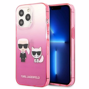 Karl Lagerfeld Gradient Ikonik Karl&Choupette Case for iPhone 13 Pro / iPhone 13 - Pink