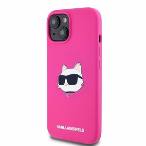 Karl Lagerfeld Silicone Choupette Head MagSafe silikoninen suojakuori iPhone 15 Plus / 14 Plus:lle - vaaleanpunainen
