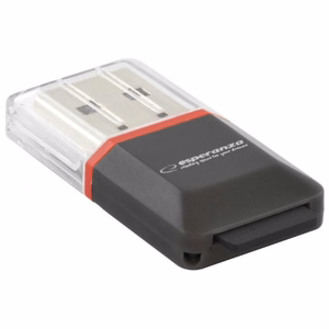 Esperanza EA134K kortinlukija musta, hopeinen, läpinäkyvä USB 2.0