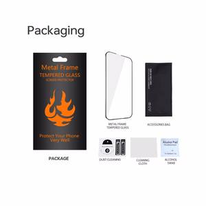 Tempered glass metal frame for Samsung Galaxy S22 / S23 black frame