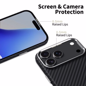 Tech-Protect Ion Carbon MagSafe Suojakuori iPhone 17 Pro Max:lle - Harmaa/Musta