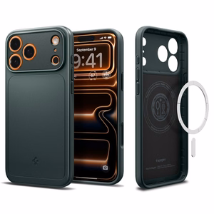 Spigen Thin Fit Mag Magsafe Suojakuori iPhone 17 Pro:lle Abyss Green