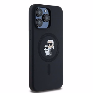 KARL LAGERFELD Suojakuori IPHONE 15 Pro Max yhteensopiva MagSafe KLHMP15XSCMKCRHK (Silicone KC Body Ring) musta