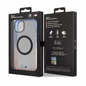 BMW Gradient Bumper MagSafe -suojakuori iPhone 15 Plus / 14 Pluslle - harmaa