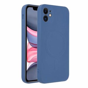Silikoninen Suojakuori iPhone 11:lle Mag Cover MagSafe-yhteensopiva sininen