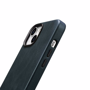 iCarer Öljyvaha Premium Nahkakotelo iPhone 14 Plus Magneettinen nahkakotelo MagSafe tumman sininen (WMI14220703-BU)