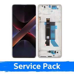 LCD-näyttö yhteensopiva Xiaomi Poco X7 5G kehyksellä / hopeinen / (Service Pack)