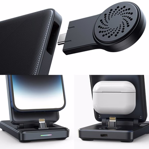 Joyroom JR-WQS02 iPhone AirPods Apple Watch 4in1 latausteline taitettava - musta