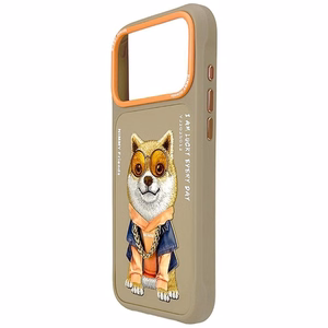 Beige NIMMY SIISTI SILMÄLASIPÄINEN KOIRA suojakuori IPHONE 18 Pro Max/17 Pro Max -puhelimelle