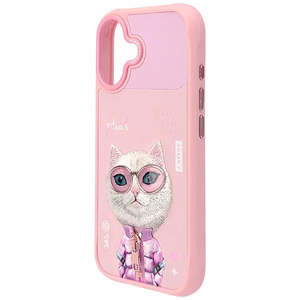 Nimmy Cool&Cute 2.0 Cat Suojakuori iPhone 17:lle - Vaaleanpunainen
