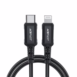 Acefast C4-01 Lightning - USB-C PD kaapeli 30W 3A 480Mb/s 1.8m - musta