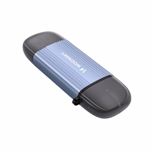 Harmaa alumiininen SD- ja microSD-muistikortinlukija Wozinsky WCR-5G USB-A 3.0 / USB-C 3.0 -liitännällä