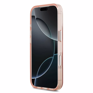 GUESS magneettinen suojakuori iPhone 17 Pro MagSafe-yhteensopiva GUHMP17LHGTMLCGP (IML Gradient kolmiologolla) pinkki