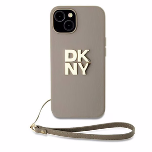 DKNY Wrist Strap Stock Logo Suojakuori iPhone 15 / 14 / 13:lle - Beige