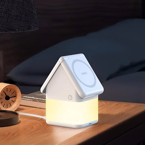 Duzzona W20 15W 4-in-1 langaton laturi iPhone/AirPods/Apple Watch yhteensopiva yölampulla - valkoinen