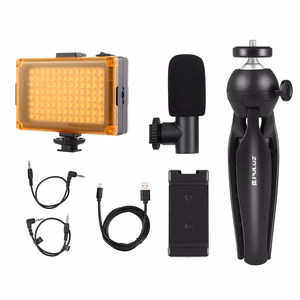 Puluz livetallennus setti jalusta + LED valo + mikrofoni + puhelinpidike PKT3132B