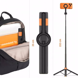 Tech-Protect L10S Bluetooth Selfie Stick Tripod - Black and Orange
