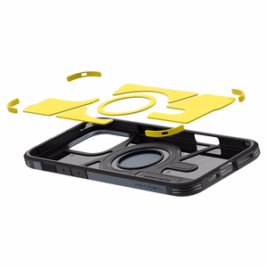 Spigen Tough Armor MagSafe Suojakuori jalustalla iPhone 16 Pro Max:lle - tummanharmaa