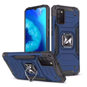 Wozinsky Ring Armor kova hybridi tapauksessa kansi + magneettinen haltija Samsung Galaxy A03s sininen