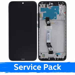 LCD-näyttö yhteensopiva Xiaomi Redmi Note 8 (Note 8 2021) kehyksellä / musta / (Service Pack)