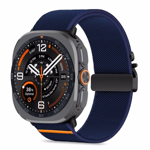Tech-Protect Nylon Clasp -ranneke mallille Samsung Galaxy Watch Ultra 47 mm – tummansininen