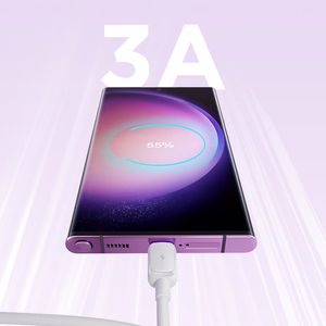 Joyroom Multi-Color Series A14 USB-A / USB-C 3A Kaapeli 1.2m - valkoinen