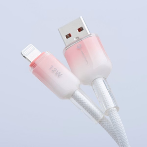 Kaapeli USB A - Lightning Forcell F-Energy 2.4A 12W Gradient 1 m C353 valkoinen