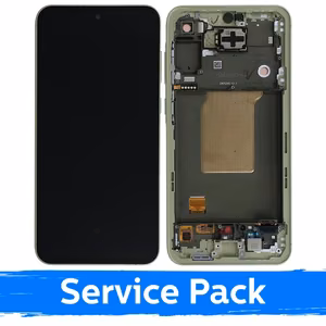 LCD-näyttö, yhteensopiva Samsung A556 A55 5G kehyksellä / Lemon (Service Pack)