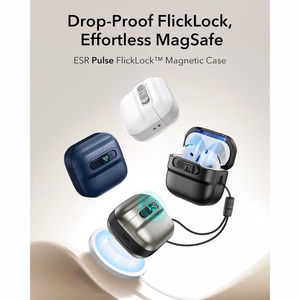 ESR Pulse Halolock MagSafe -kotelo AirPods 4 -kuulokkeille, musta