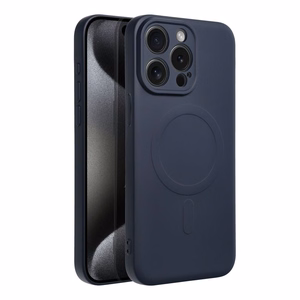 Silikoninen Mag Cover iPhone 15 PRO MAX:lle yhteensopiva MagSafen kanssa titaanisininen