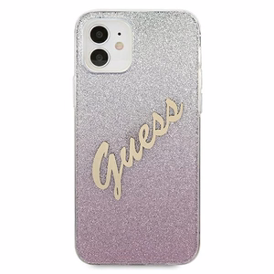 Guess GUHCP12SPCUGLSPI iPhone 12 mini 5.4" vaaleanpunainen/vaaleanpunainen kovakotelo Glitter Gradientti Script