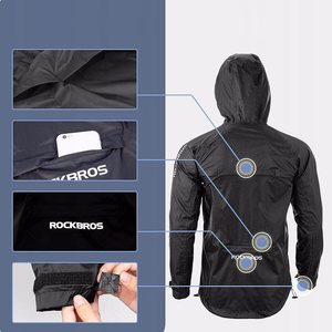 Rockbros YPY013BKXL hengittävä ja tuulenpitävä sadetakki XL - musta