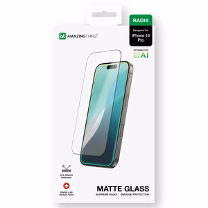 AmazingThing Radix Matte Glass Karkaistu lasi iPhone 16 Pro:lle