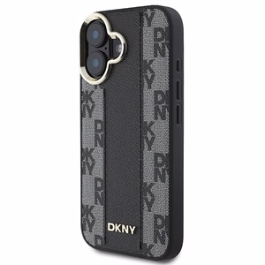 DKNY Checkered Pattern Magsafe iPhone 16 Plus:lle Suojakuori - Musta