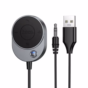 Langaton auton vastaanotin Hoco AUX Bluetooth kaapelilla Jack 3,5 mm E150 metalli harmaa