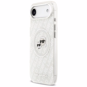 Karl Lagerfeld IML Glitter Karl&Choupette Heads Logo MagSafe Suojakuori iPhone Air:lle - Harmaa