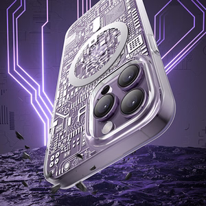 Kingxbar PQY Geek-sarjan magneettinen kotelo iPhone 14 Pro MagSafe hopea